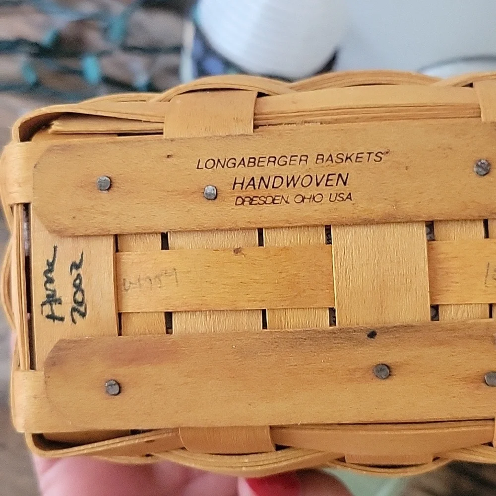 Longaberger Vintage Salt and Pepper Shakers in Handwoven lined Basket
